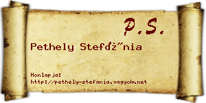 Pethely Stefánia névjegykártya